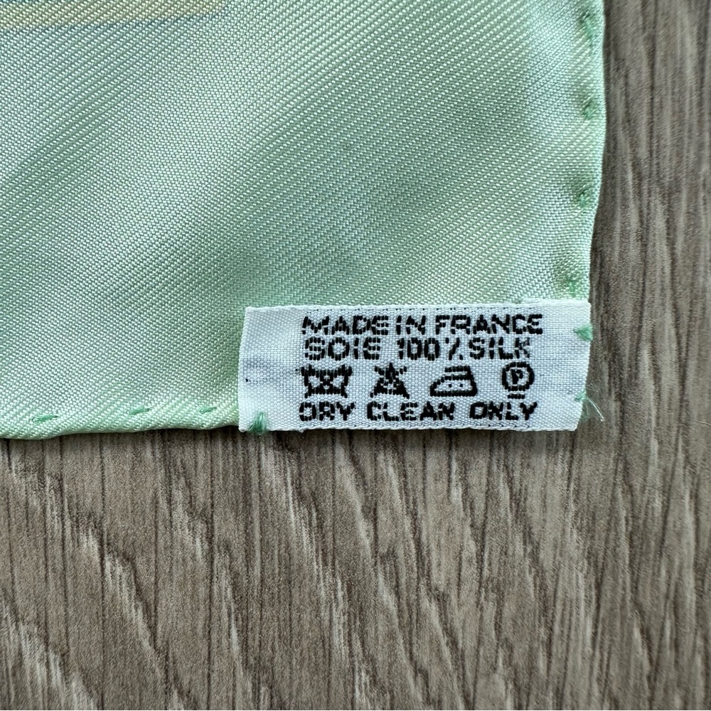 Vintage Authentic Hermes Green Equestrian Square Silk Scarf - Picture 8 of 9